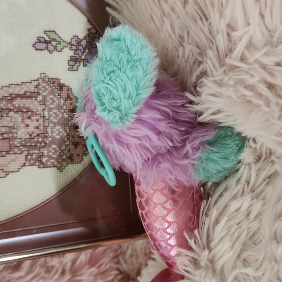 Scruffy Luvs Plush Mermaid Puppy With Heart Clip Preowned Small Stuffed Toy - Picture 2 of 5